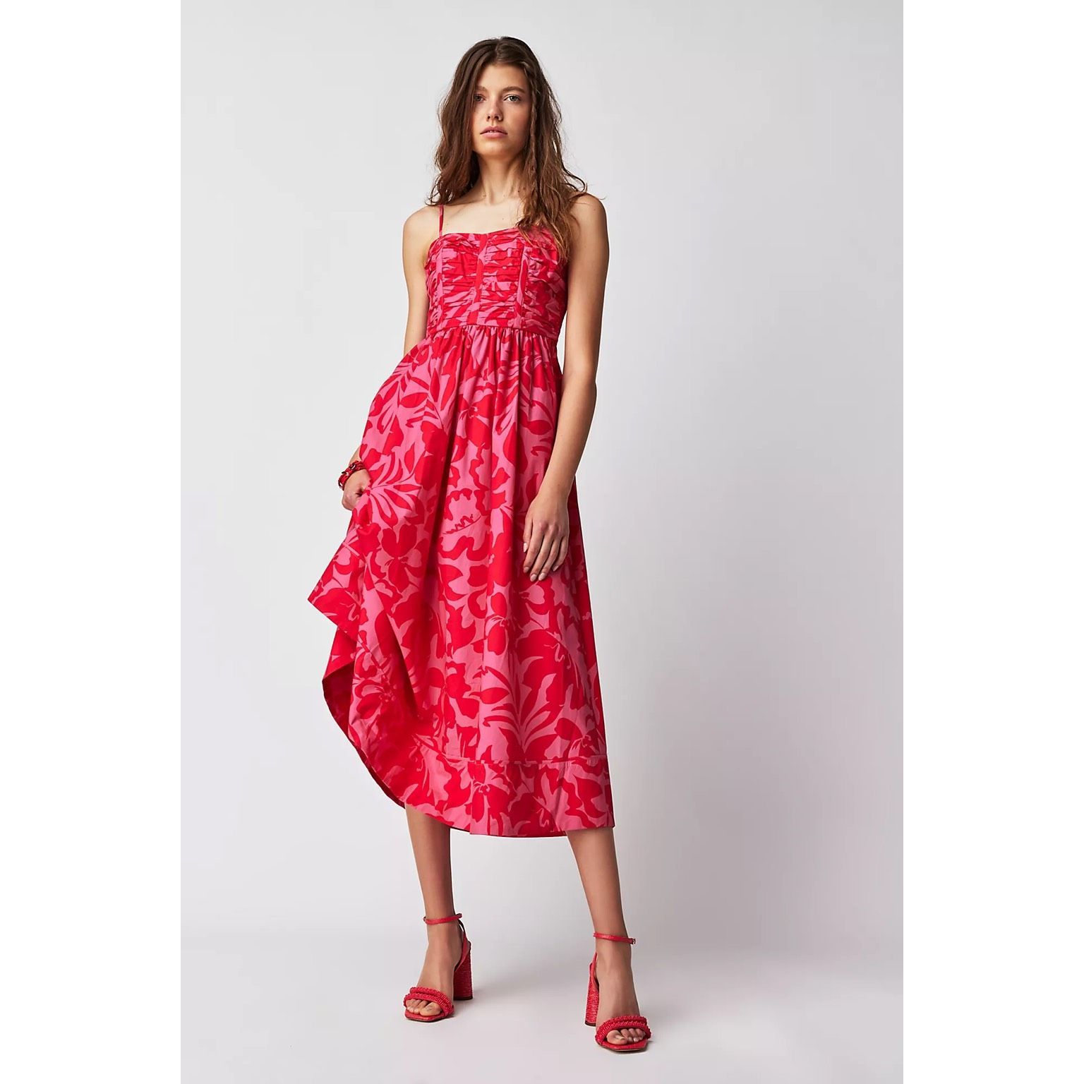 Shona Joy By Free People Antonia Ruched Midi Dress
